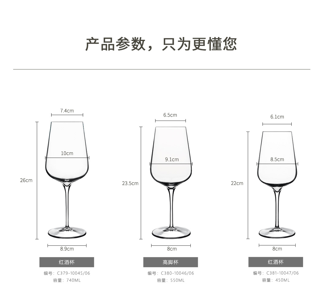 luigi bormioli热切系列水晶红酒高脚杯参数